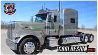 Green and Chrome Effect Underwedge Peterbilt Stripe Kit