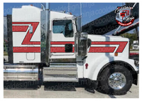 Viper Red w Black Outline 70s Overshadow 38in Kenworth W9 Stripe Kit