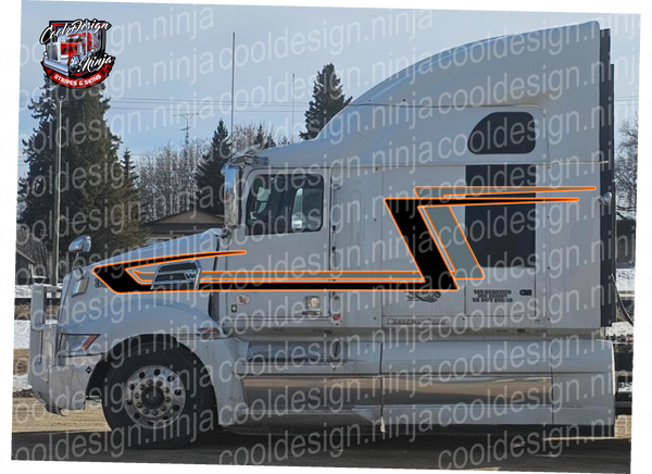 Double Z Slip Stream Western Star 5700EX Peterbilt Stripe Kit