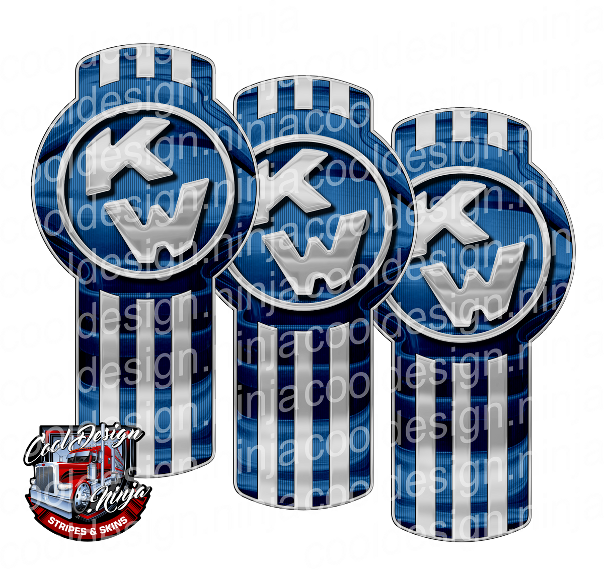 Blue and Silver Krooked K Kenworth Emblem Skins – Cool Design Ninja