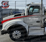 Silver Leaf Effect Feathered Edge T880 Kenworth Truck Stripe